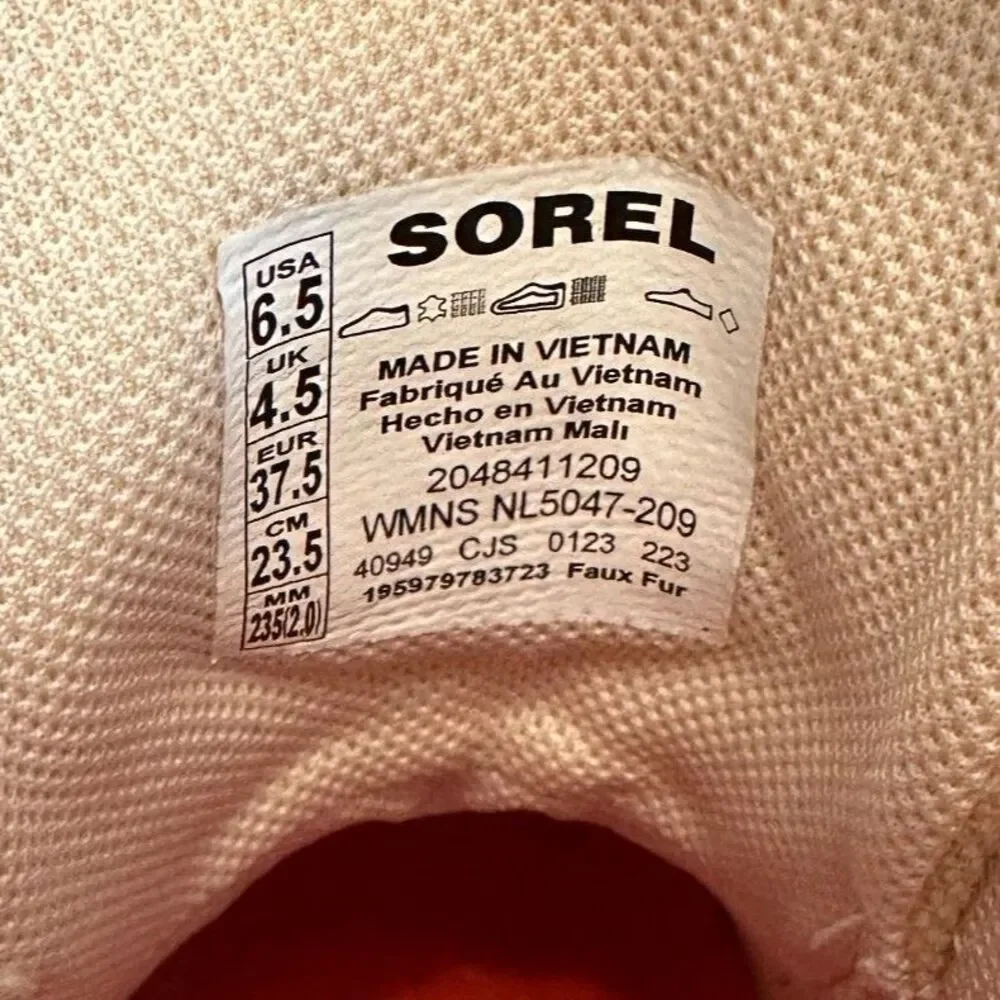 Sorel ONA 503 Mid Cozy Sneaker Boots Sherpa Cream Tan Womens Size 6.5 NL5047